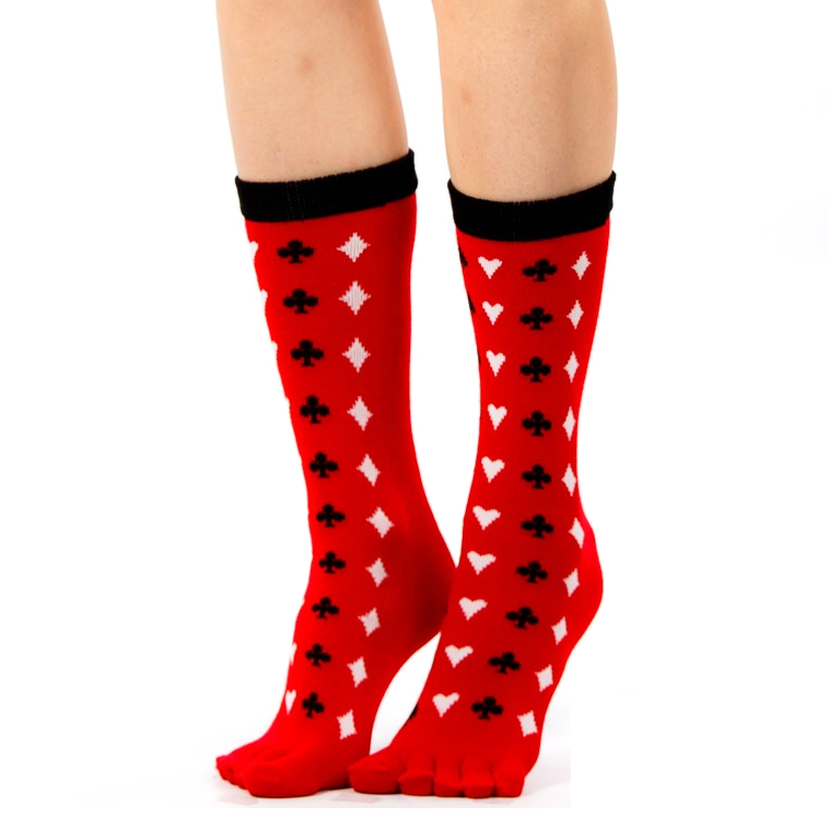 Five Toe Playing Card Ankle Socks - Leggsbeautiful