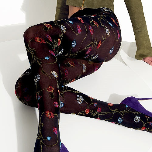 Trasparenze Platino Floral Opaque Tights - Leggsbeautiful