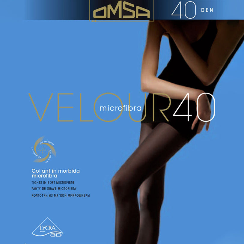 Load image into Gallery viewer, OMSA Velour Plus Size 40 Denier Opaque Tights
