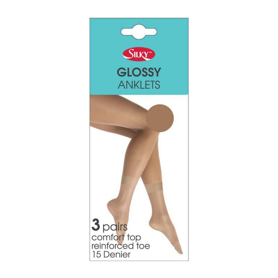 Silky 15 Denier Glossy Ankle Socks 3 Pair Pack - Leggsbeautiful